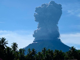 Indonesia's Mount Ibu erupts again, spews hot ash and sand