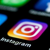 Instagram logo on phone