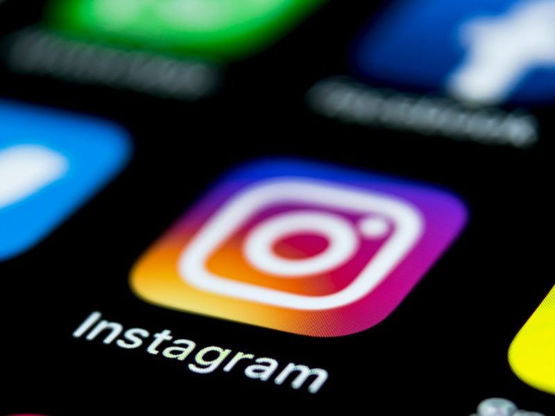 Instagram logo on phone