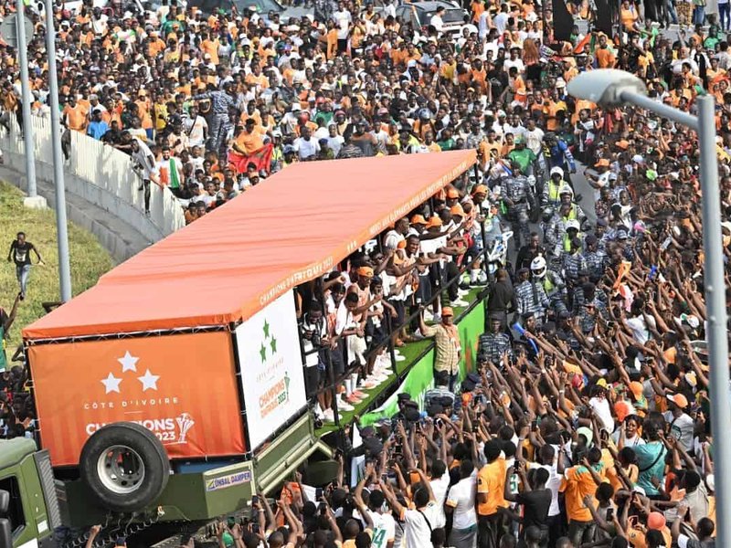 Ivory Coast parade through Abidjan, champions of Africa