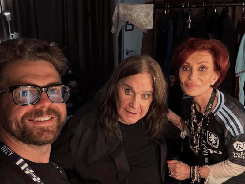 Jack, Ozzy and Sharon Osbourne pose for a selfie
