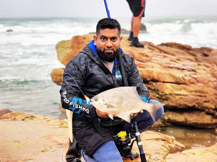Jesmund Rielly Moonsamy with a good size stone bream caught on the south coast