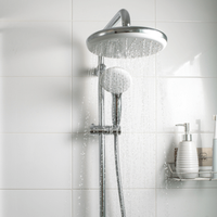 Jets of clean water flowing in a shower