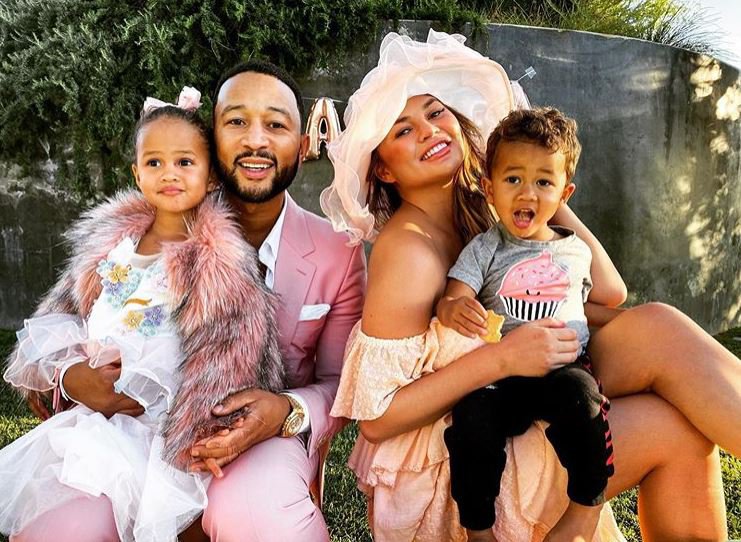 John Legend & Chrissy Teigen with their children