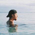 Justin Bieber in the ocean