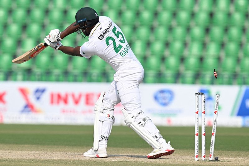 Proteas Kagiso Rabada loses wicket against Pakistan