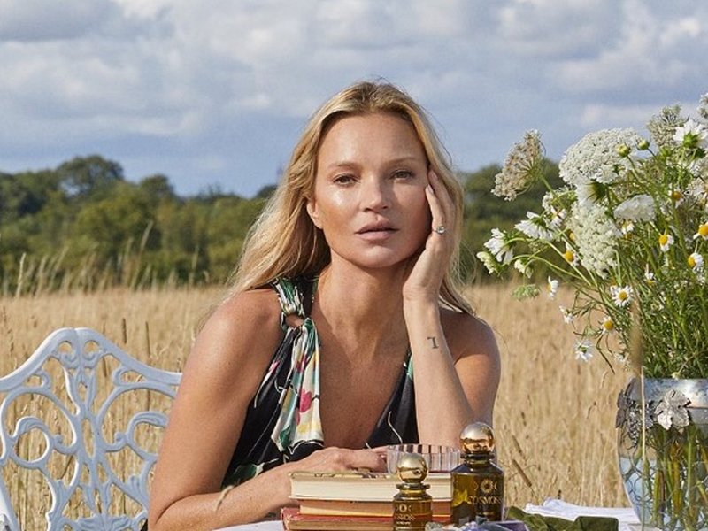 Kate Moss in a photoshoot for COSMOSS