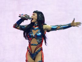 US singer Katy Perry performs in August 2025 in Nashville