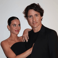 Katy Perry and Justin Trudeau in black formal wear
