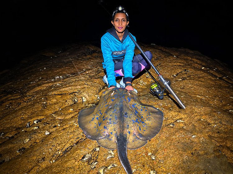 Kerisha Mewalal getting her piece of Blue Ray action in the mid-south coast