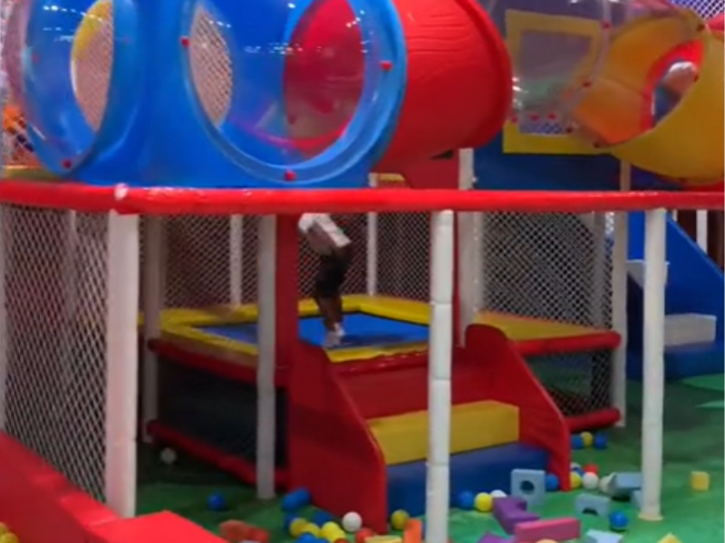 Kids playing at a play area in Fourways Mall