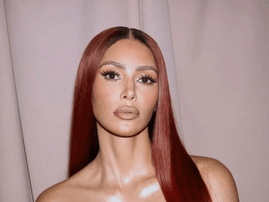 Kim Kardashian with red hair
