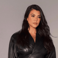 Kourtney Kardashian wearing a leather jacket