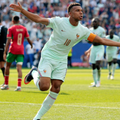 Kylian Mbappe after scoring at the FIFA world cup