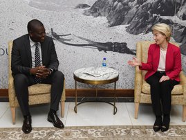 EU chief Ursula von der Leyen and DIRCO Minister Ronald Lamola