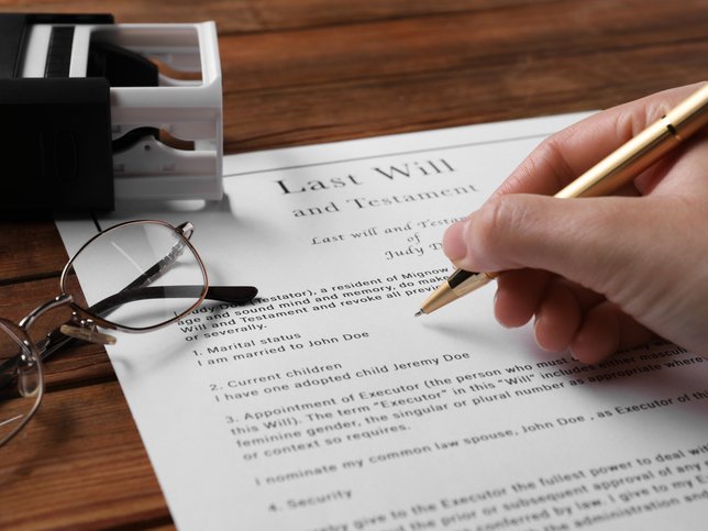 LAST WILL AND TESTAMENT STOCK IMAGE