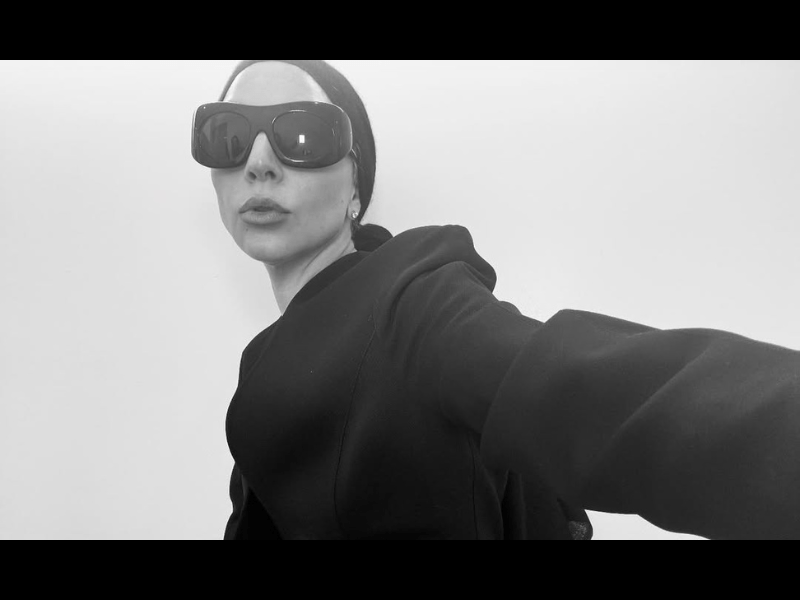Lady Gaga wearing a full black outfit