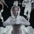 Lady Gaga wearing a fantasy inspired white outfit