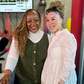 Leleti Khumalo with Carol Ofori in the ECR studios
