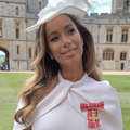 Leona Lewis posing outside Windsor Castle