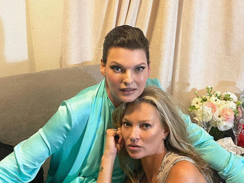 Linda Evangelista and Kate Moss