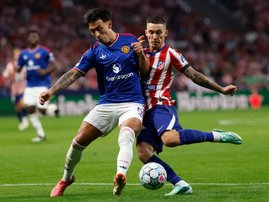 Lisandro Martinez playing for Manchester United in Champions League