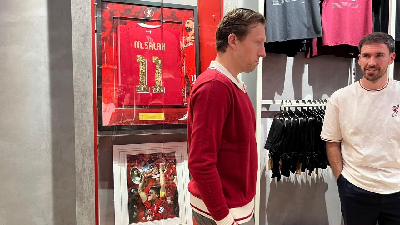 Former Liverpool midfielder Lucas Leiva at the Liverpool FC store launch