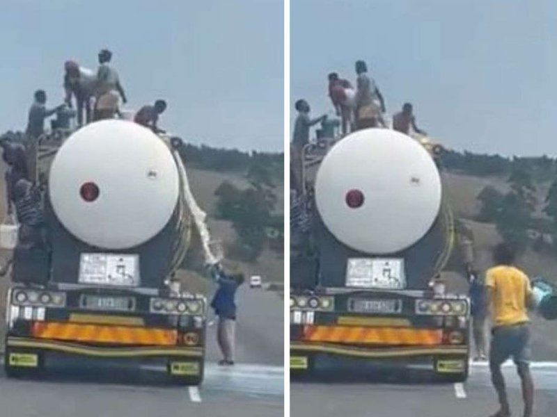 Another crazy LOOTING in South Africa was caught on camera, and this time, looters targeted a truck transporting MILK.