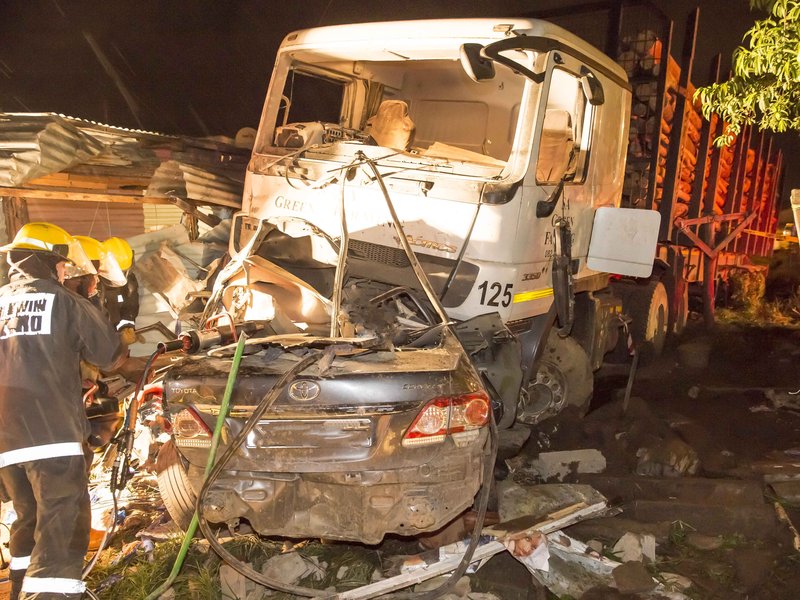 Four killed in head-on crash between car and truck near Toti.