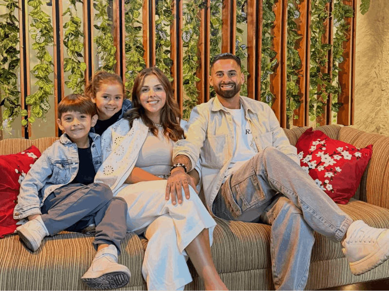 Lucas Trejo and his wife Yanina Maranella with their children