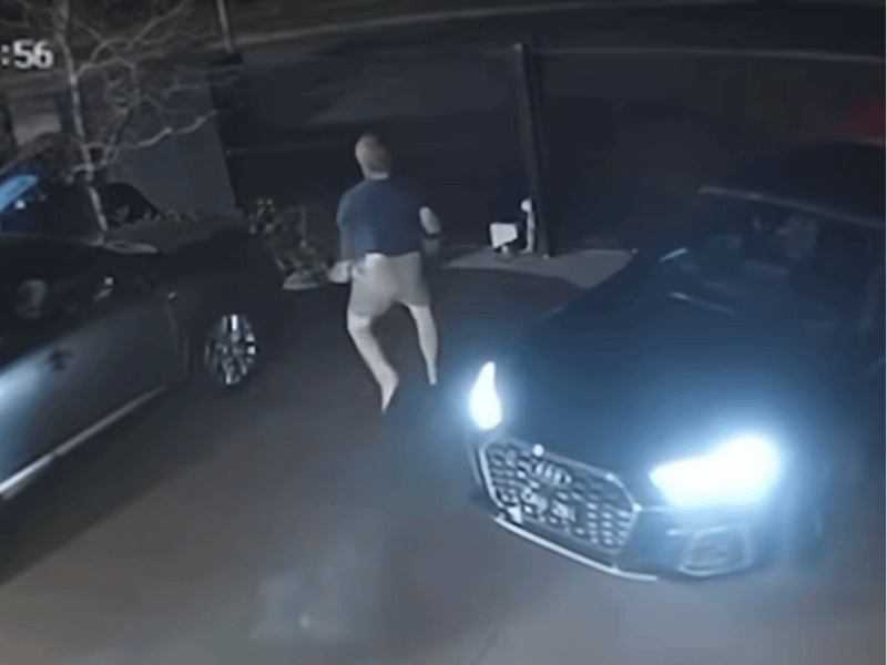 MAN BARKING LIKE DOG AT THIEVES