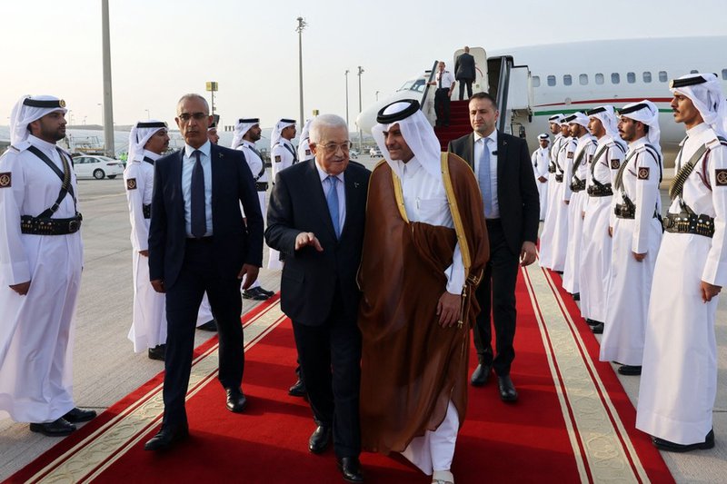 Palestinian Authority President Mahmoud Abbas in Qatar