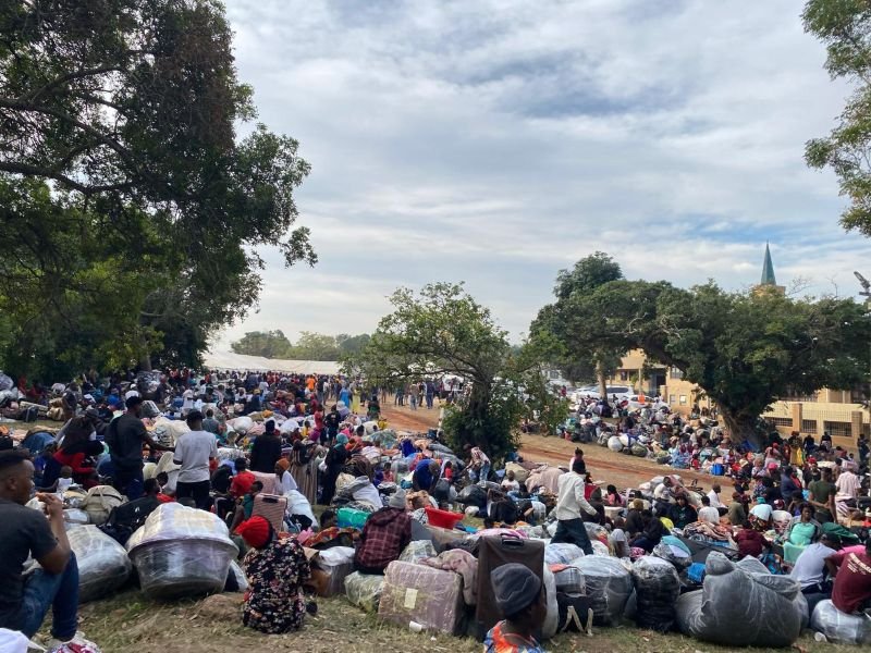 Malawian nationals camping outside Sherwood Park