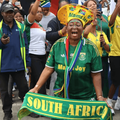 Mama Joy wearing Bafana Bafana gear