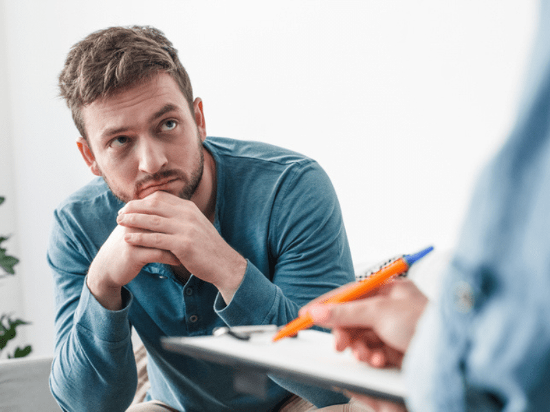 Man consults with a doctor