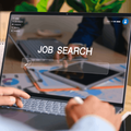 Man using laptop for job search