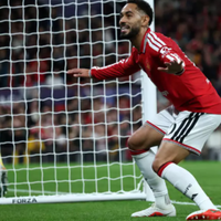 Manchester United's Brazilian striker Matheus Cunha