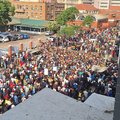 Thousands of Marchers at the Point Police station in the Durban CBD