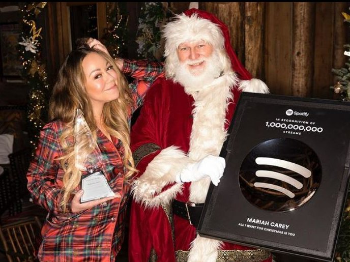 Mariah Carey with Father Christmas