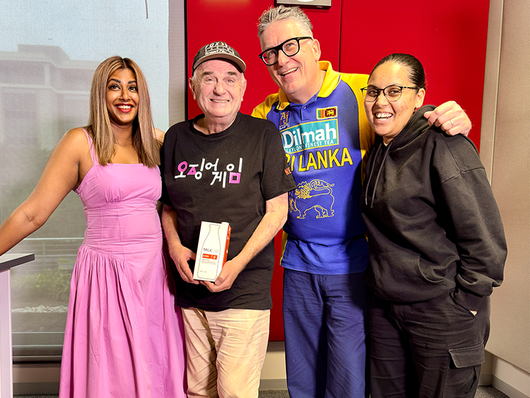 Mark Banks in studio with Breakfast