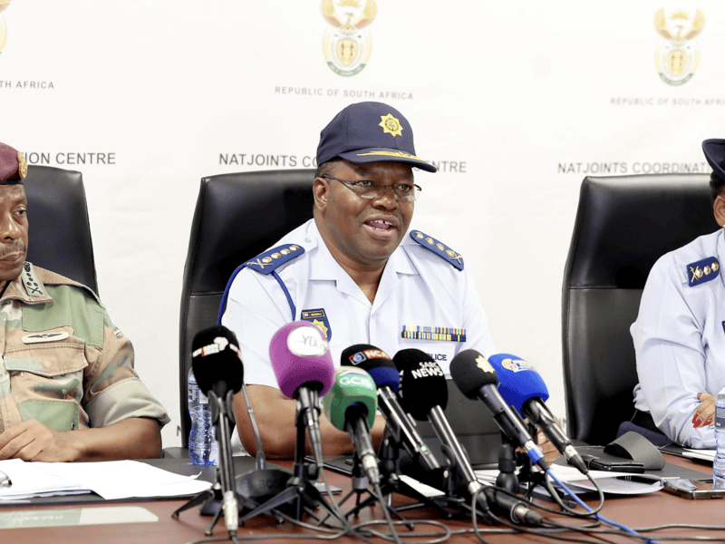 National Police Commissioner Fannie Masemola and SANDF chief Rudzani Maphwanya