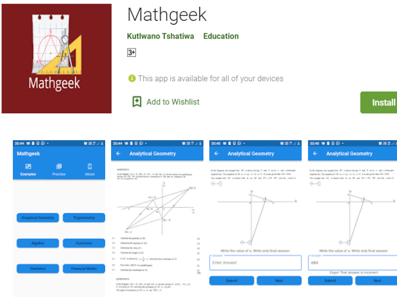LOCAL: A Student develops a Mathematics App to help his struggling peers
