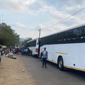 Buses outside the Mayors Walk waiting for foreign nationals to board / Kubobonke Luthuli