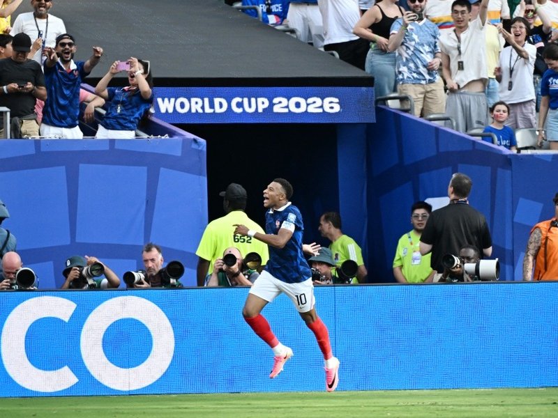 France's Kylian Mbappe scores two goals against Sweden at 2026 World Cup