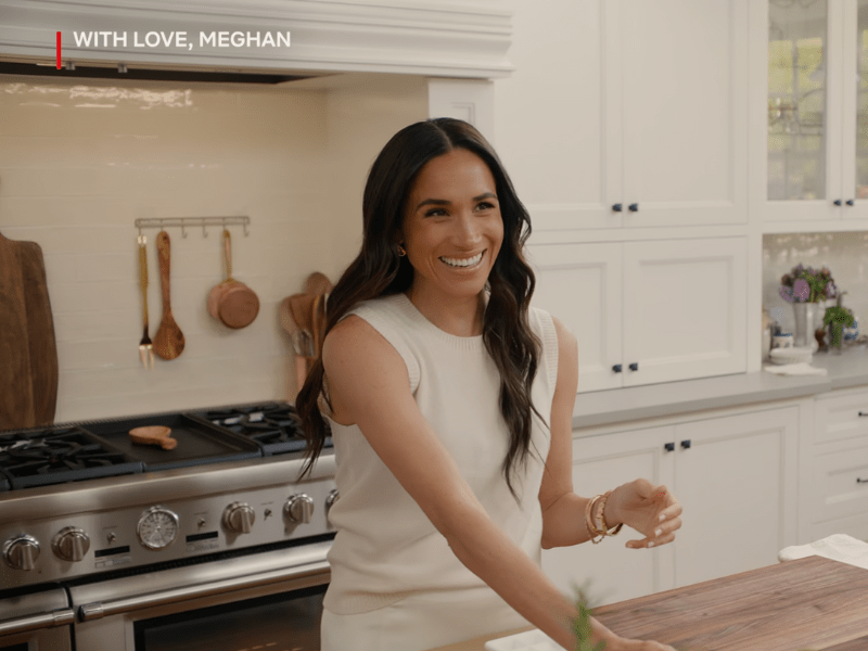 Meghan Markle in a scene from her cooking show