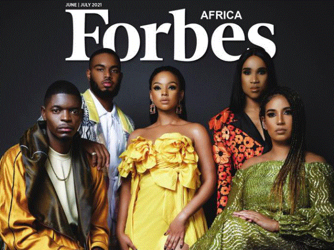 Mihlali on the cover of Forbes Africa