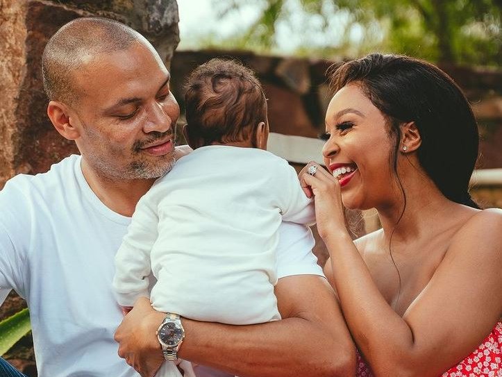 Minnie Dlamini, husband and child