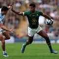 Springbok wing Canan Moodie running with ball against Argentina