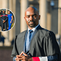 Musa Mthombeni wearing a graduation gown