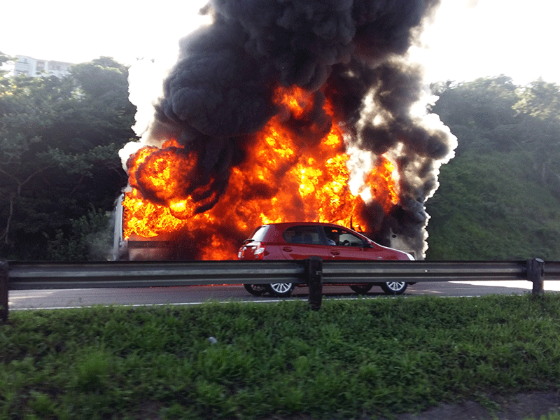 N2 bus fire ( near Edwin Swales)